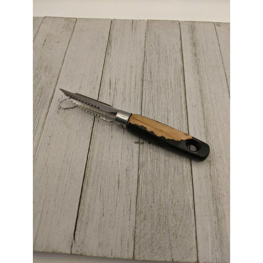EKCO Stainless Steel Serrated Corer USA 6 3/4" Black Wood Handle